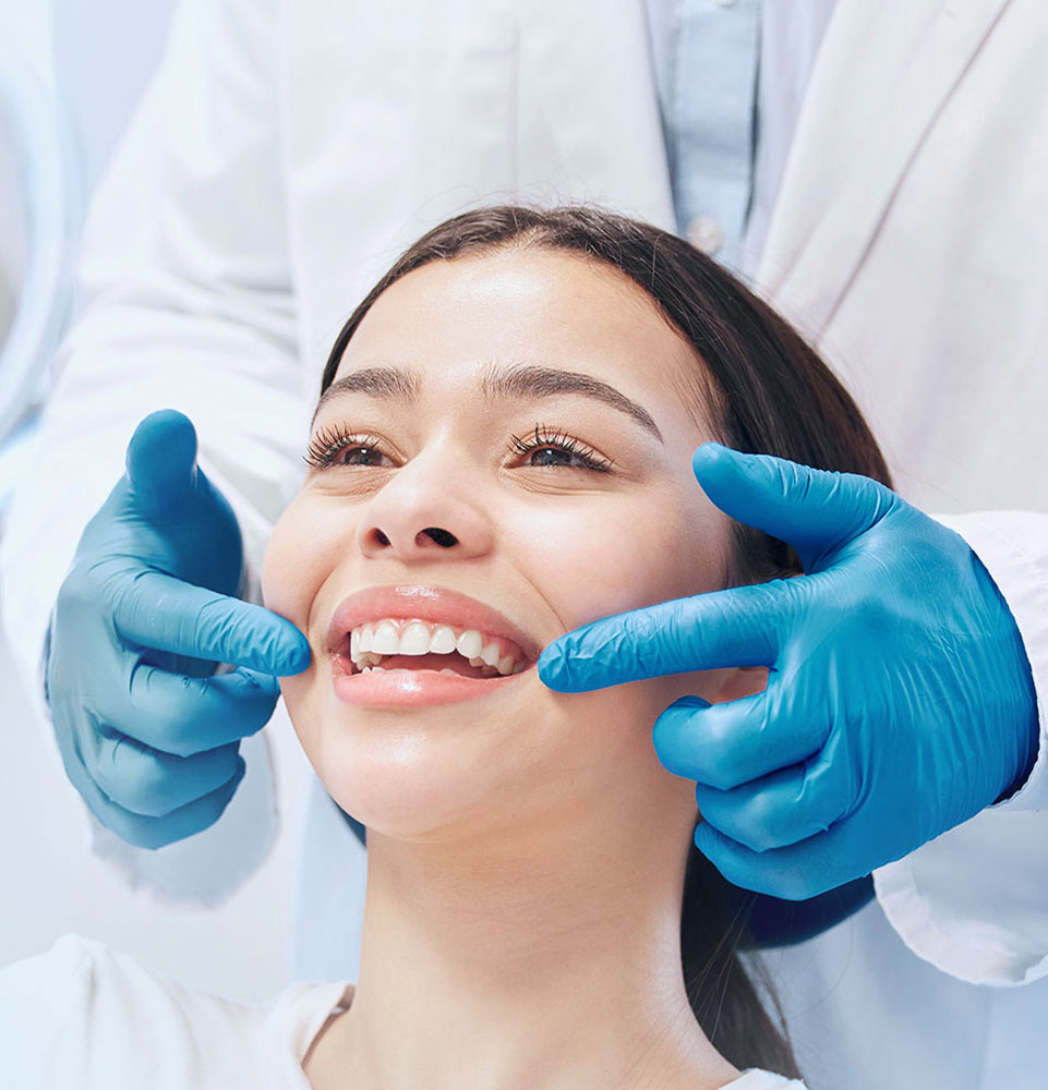 dental patient looking at mirror