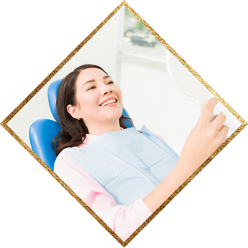 new smile into mirror