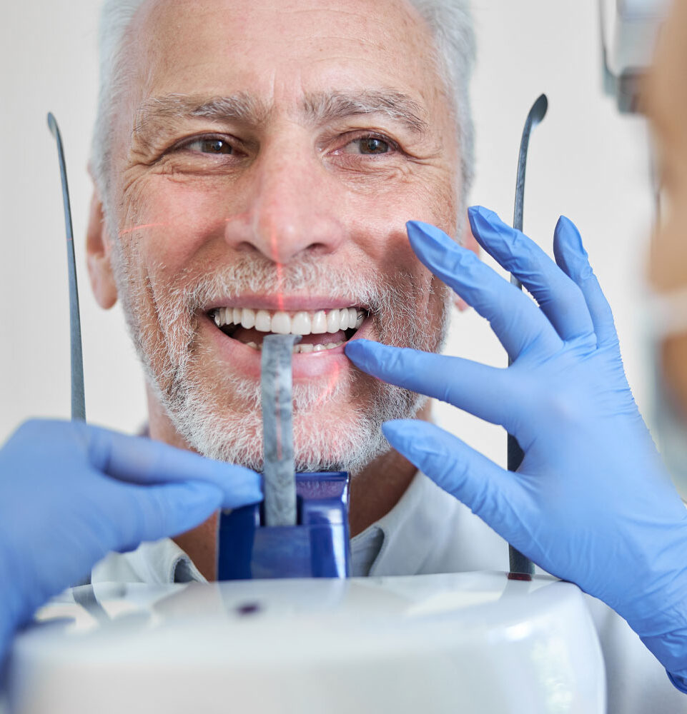 older patient with cbct scan for guided surgery